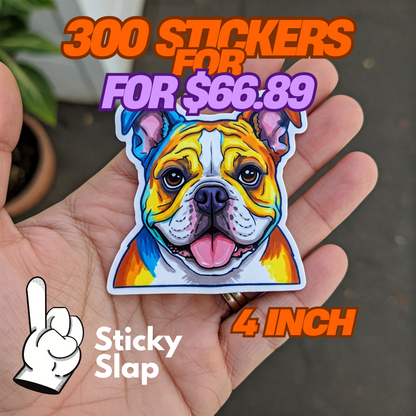 300  4 INCH STICKERS FOR $66.89